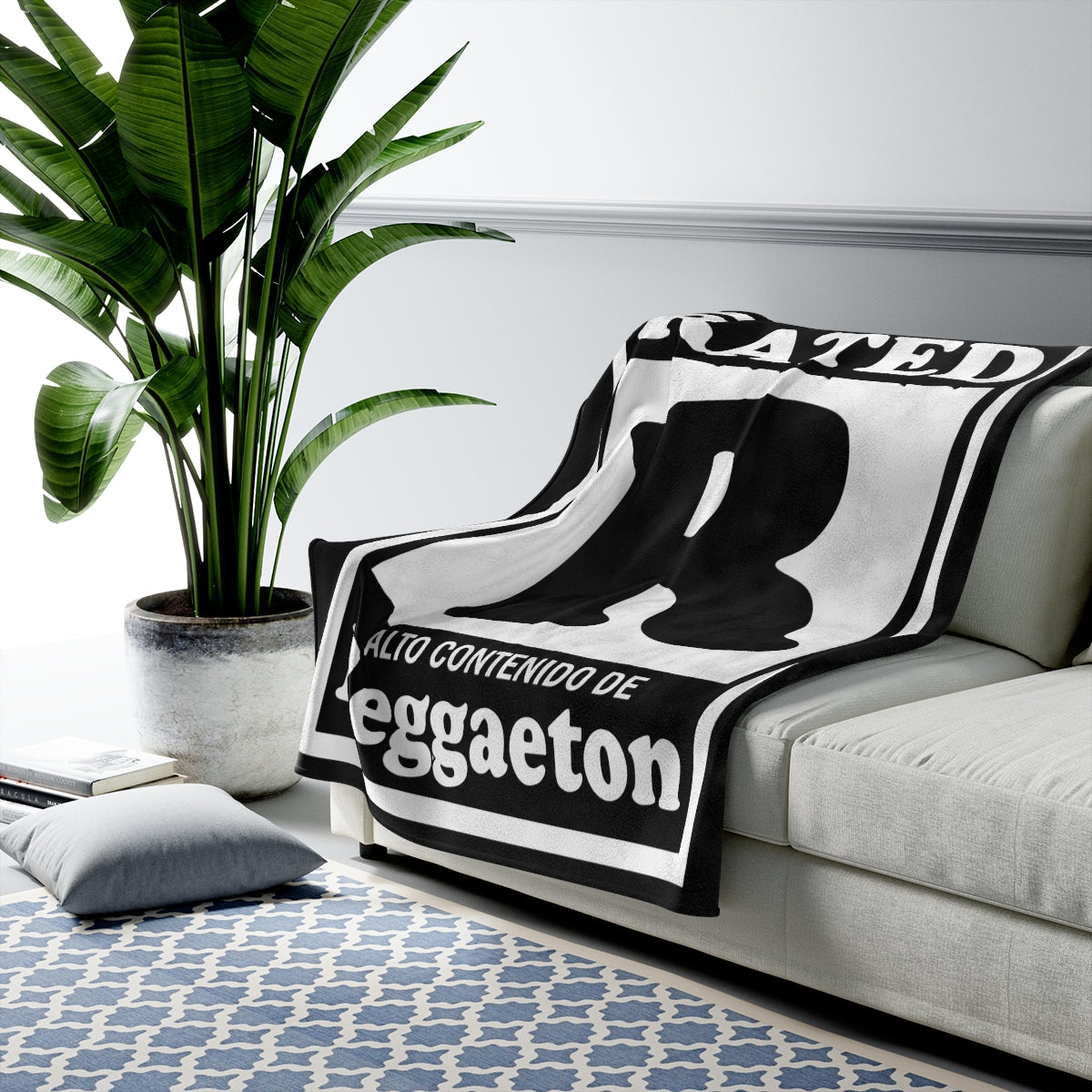 Reggaeton Rated Themed Velveteen Soft Blanket