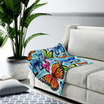 Butterflies Themed Velveteen Soft Blanket