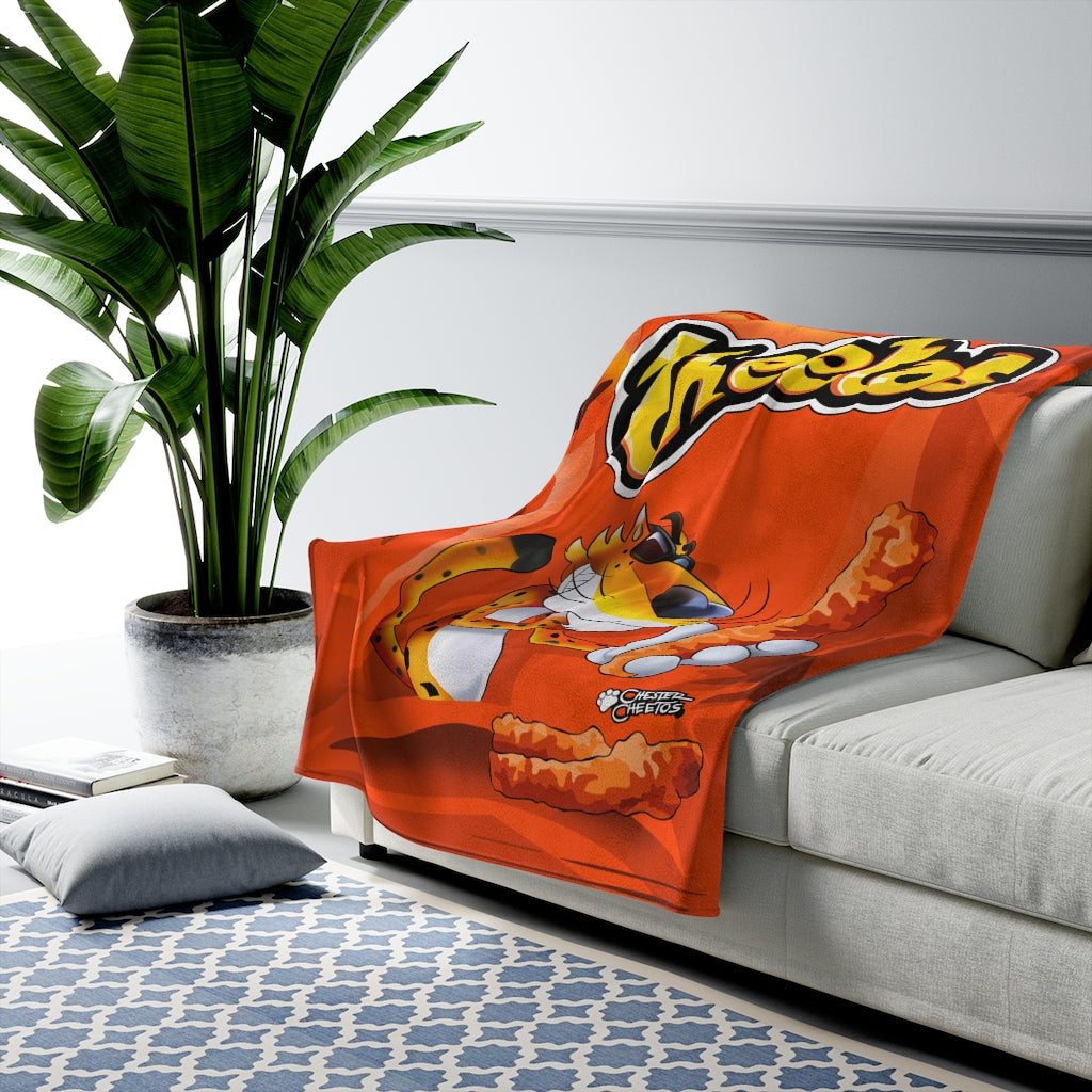 Cheese Cheetos Themed Blanket Throw