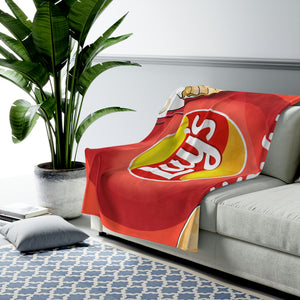 Wavy Lays Themed Velveteen Soft Blanket