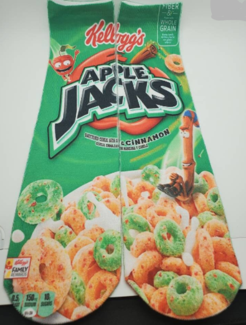 Apple Jacks Theme Graphic Socks