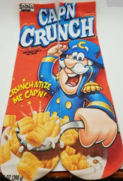 Captain Crunch Theme Graphic Socks