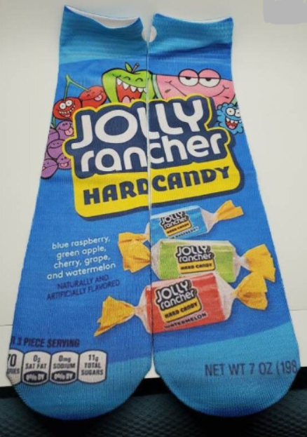 Jolly Rancher Theme Graphic Socks