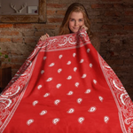 Red Bandana Velveteen Plush Blanket