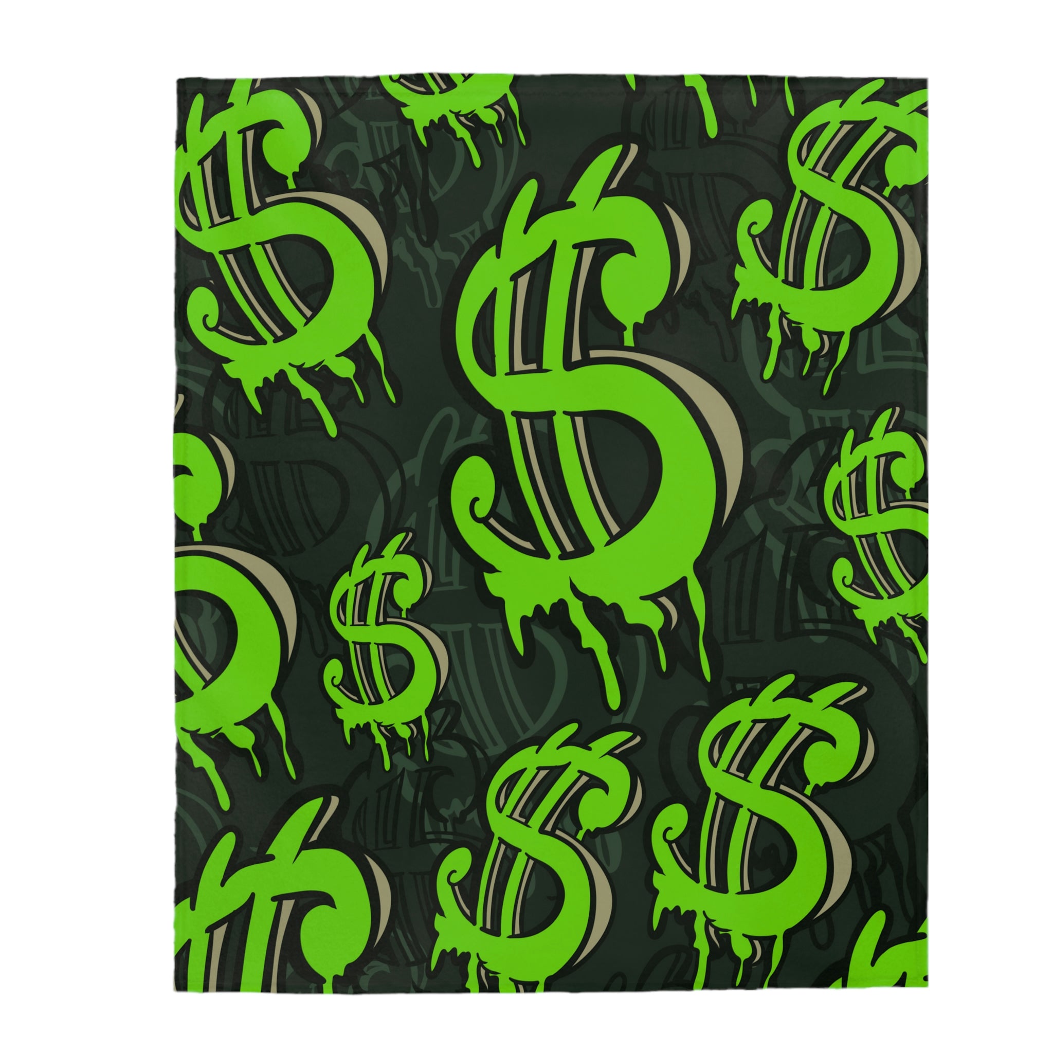 Money Symbol Themed Velveteen Soft Blanket