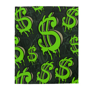 Money Symbol Themed Velveteen Soft Blanket