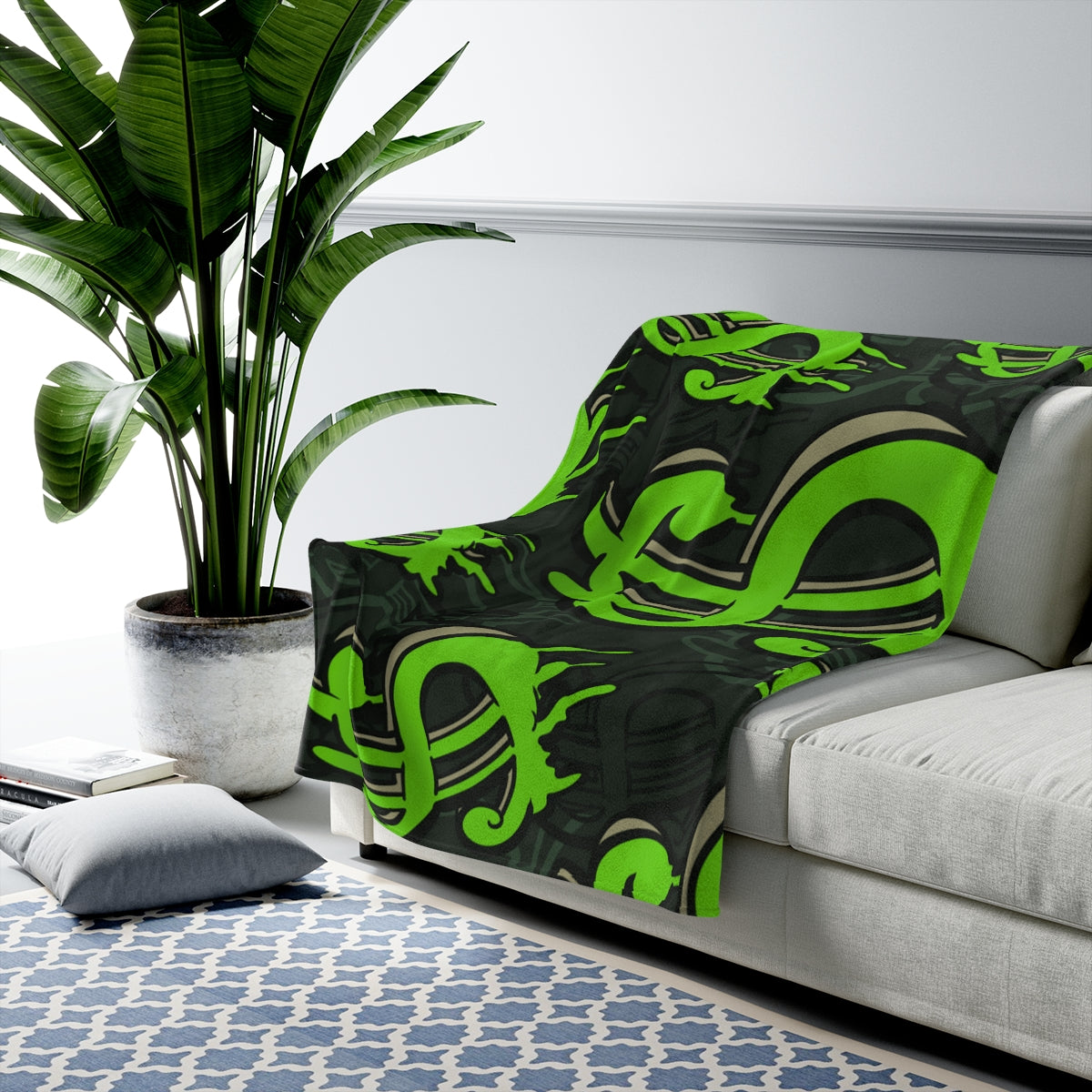 Money Symbol Themed Velveteen Soft Blanket