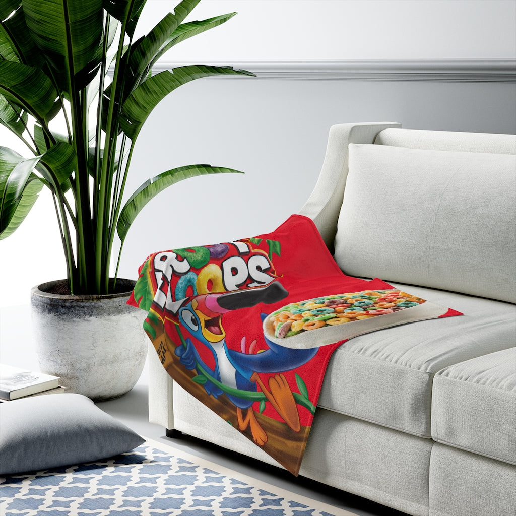 Froot Loops Themed Cereal Blanket Throw