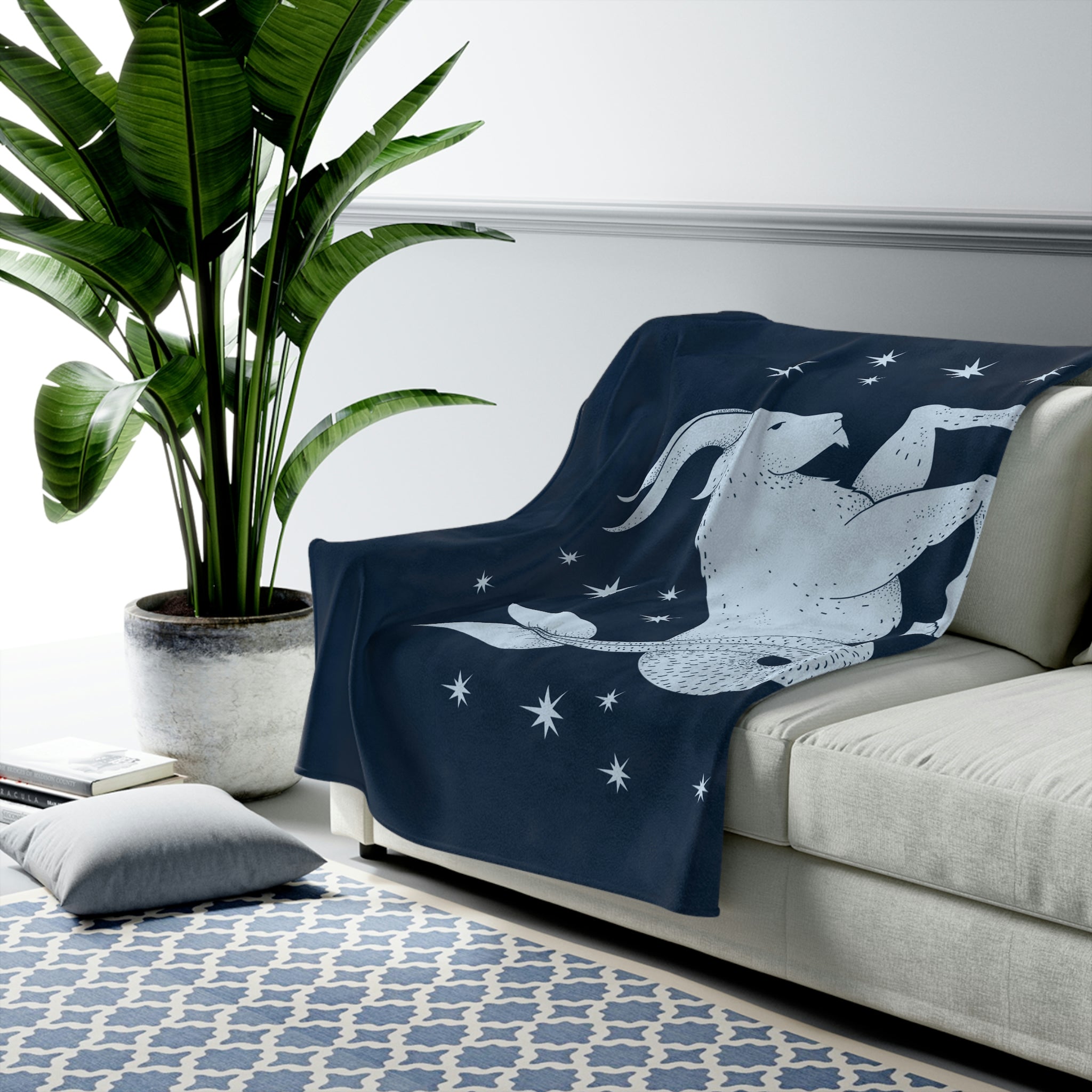 Capricorn Horoscope Themed Velveteen Soft Blanket