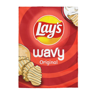 Wavy Lays Themed Velveteen Soft Blanket