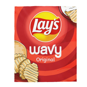 Wavy Lays Themed Velveteen Soft Blanket