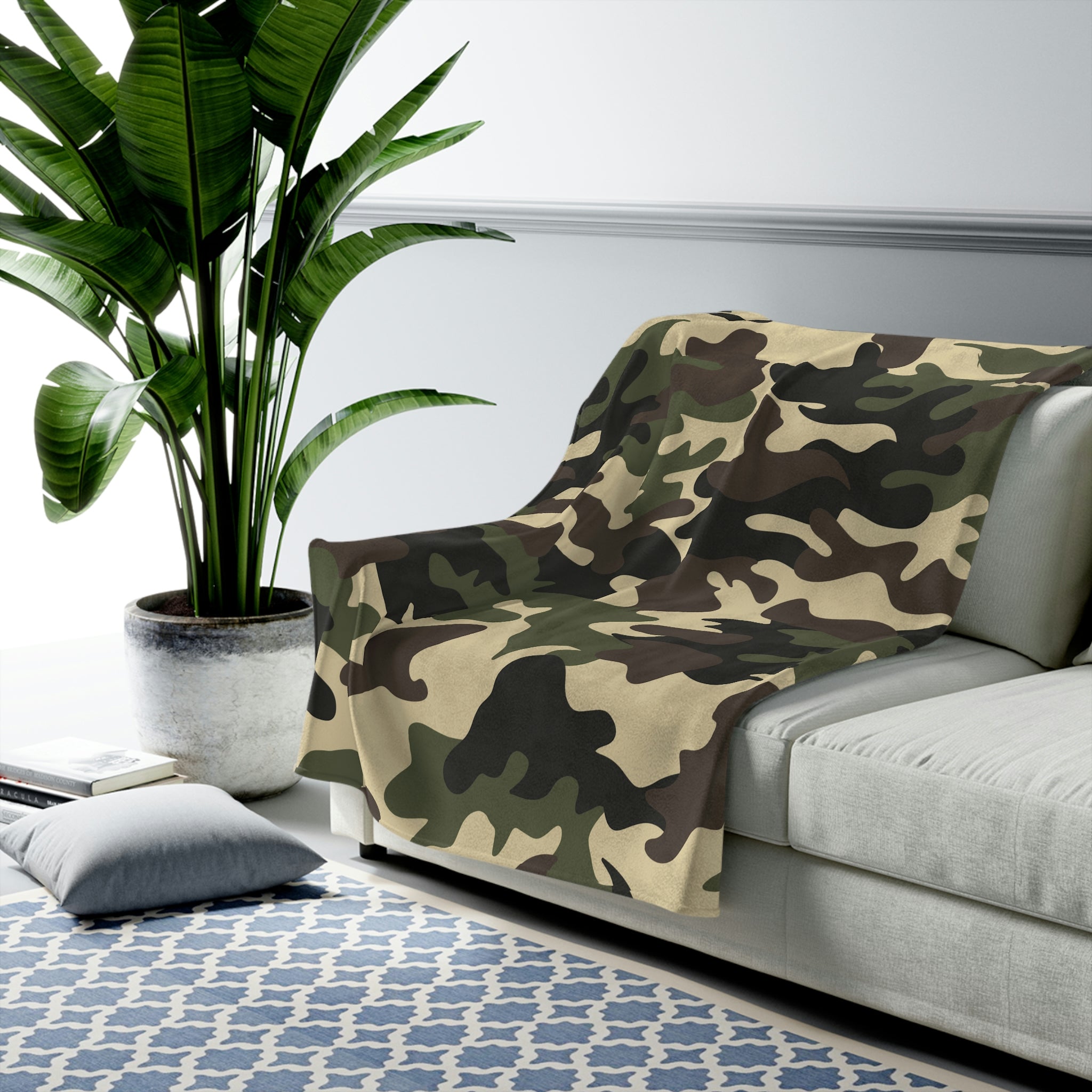 Camouflage Themed Velveteen Soft Blanket