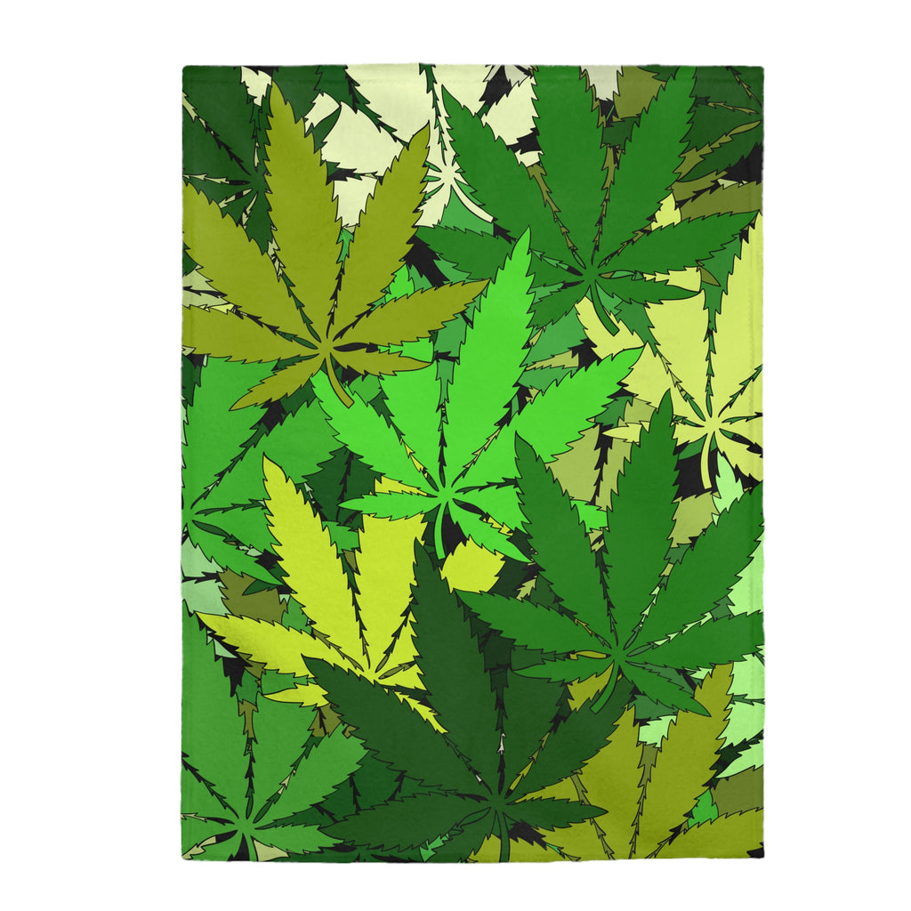 Cannabis Plant Themed Velveteen Soft Blanket