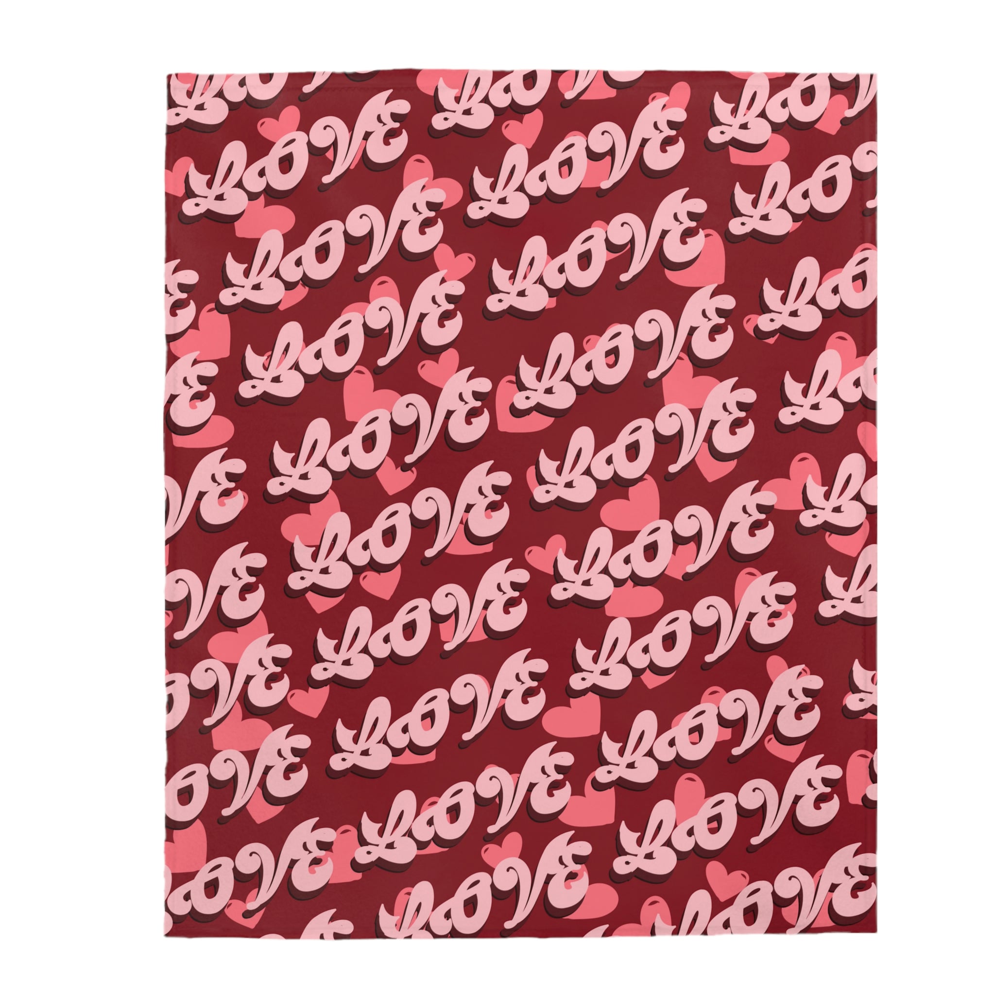 LOVE HEARTS Velveteen Soft Blanket Valentines