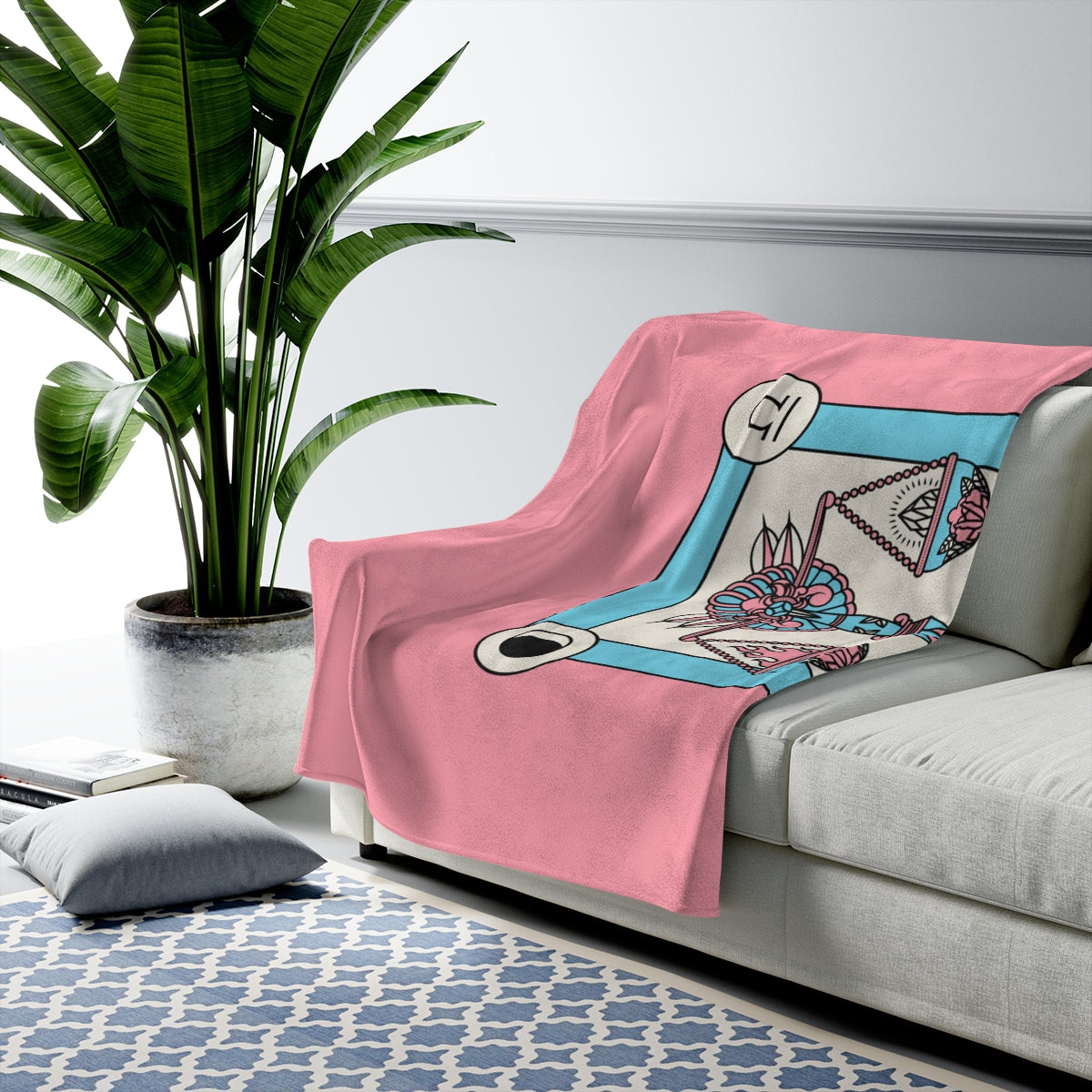 Libra Horoscope Themed Velveteen Soft Blanket