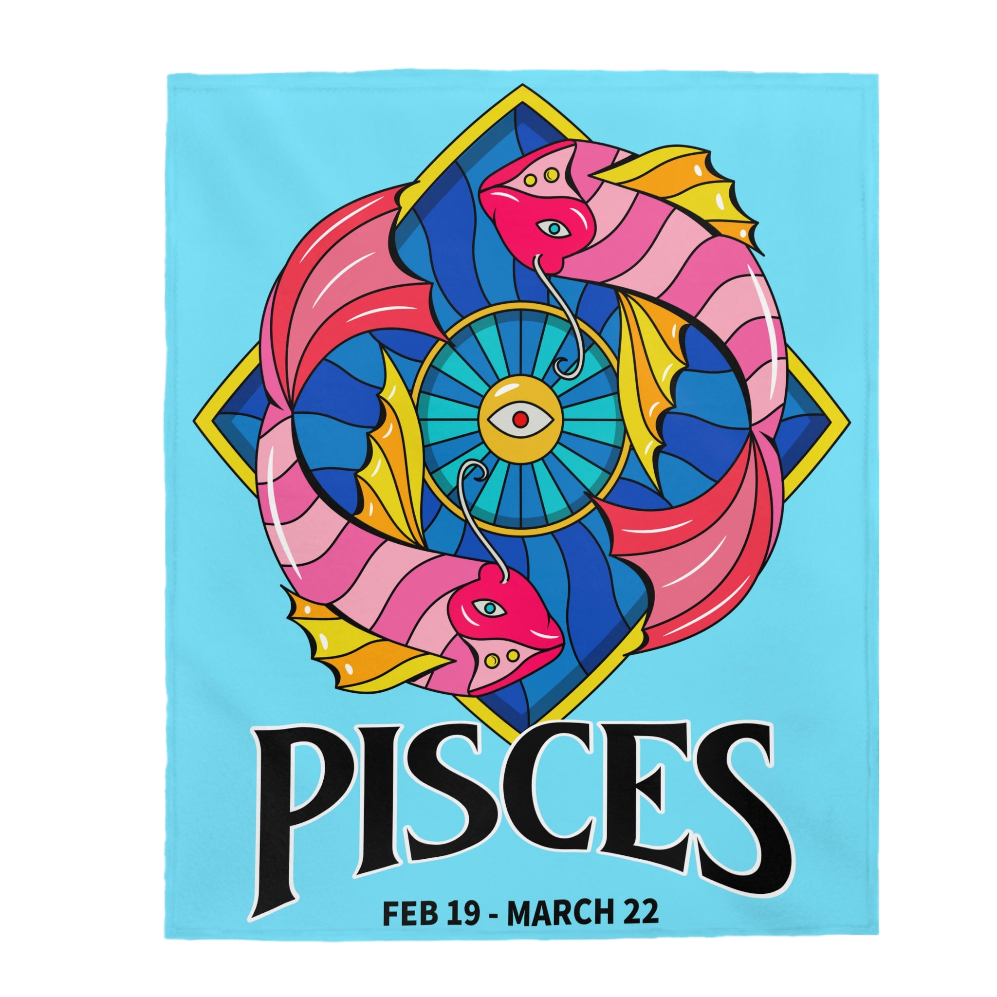 Pisces Horoscope Themed Velveteen Soft Blanket