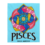 Pisces Horoscope Themed Velveteen Soft Blanket