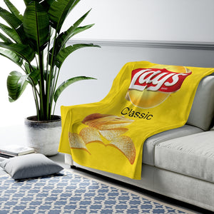 Yellow Original Themed Chips Blanket Throw