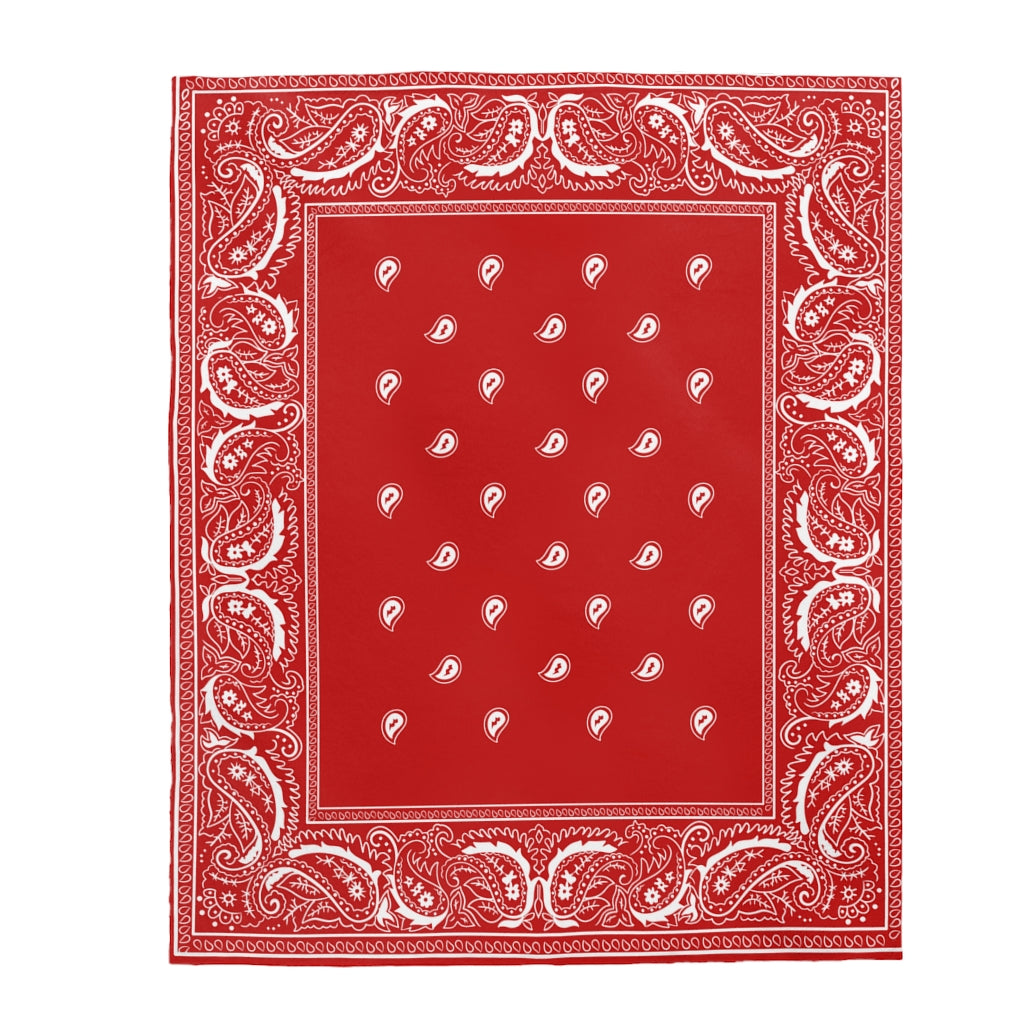 Red Bandana Velveteen Plush Blanket