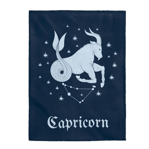 Capricorn Horoscope Themed Velveteen Soft Blanket