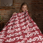 LOVE HEARTS Velveteen Soft Blanket Valentines