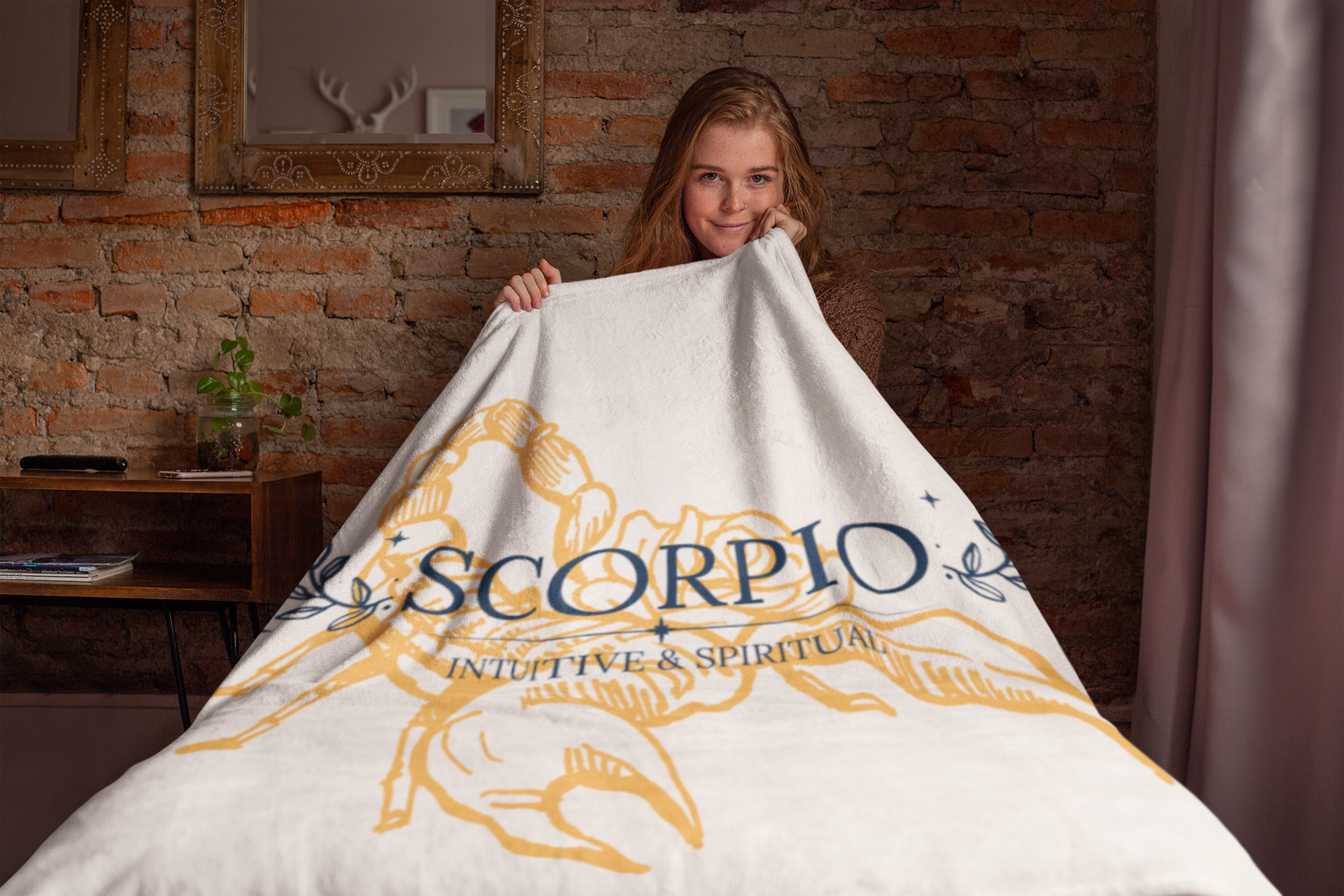 Scorpio Horoscope Themed Velveteen Soft Blanket