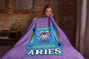 Aries Horoscope Themed Velveteen Soft Blanket