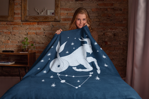 Capricorn Horoscope Themed Velveteen Soft Blanket