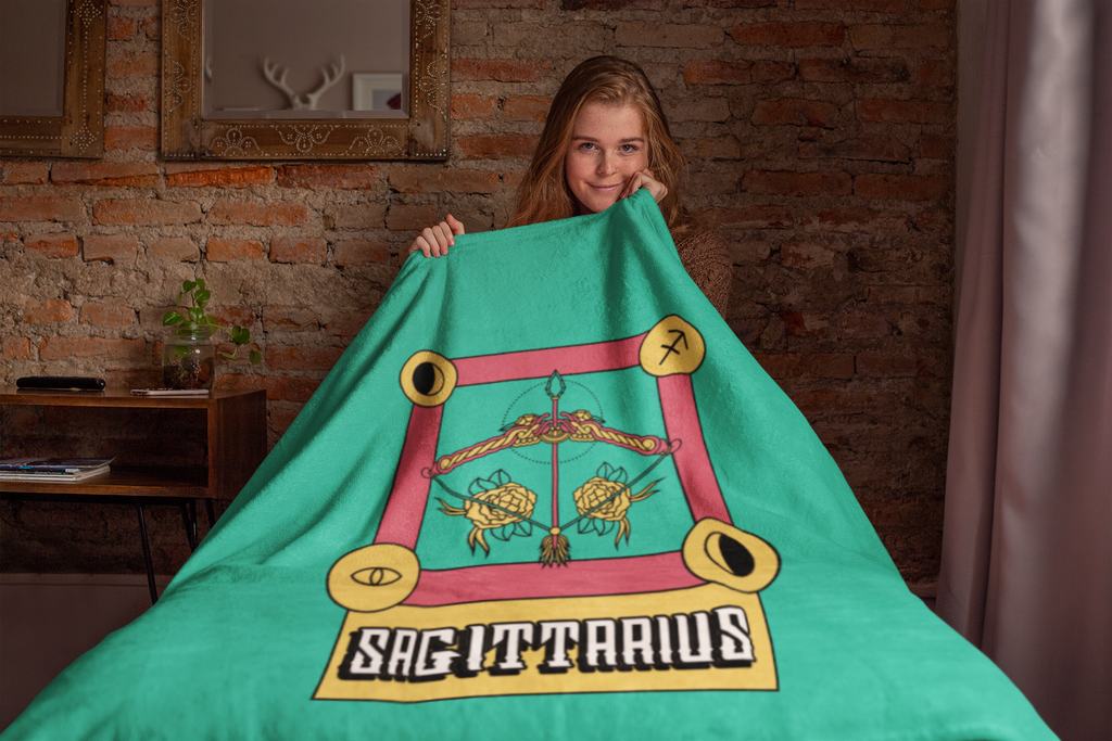 Sagittarius Horoscope Themed Velveteen Soft Blanket