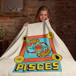 Pisces Horoscope Themed Velveteen Soft Blanket