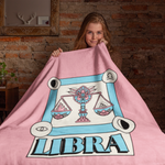 Libra Horoscope Themed Velveteen Soft Blanket