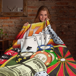 Casino Themed Velveteen Soft Blanket