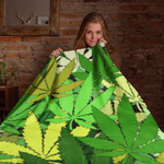 Cannabis Plant Themed Velveteen Soft Blanket