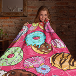 Donuts Themed Velveteen Soft Blanket