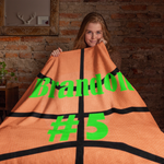Basketball Custom Name and Number Velveteen Soft Blanket