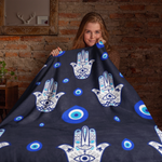 Evil Eye Mal De Ojo Themed Velveteen Soft Blanket