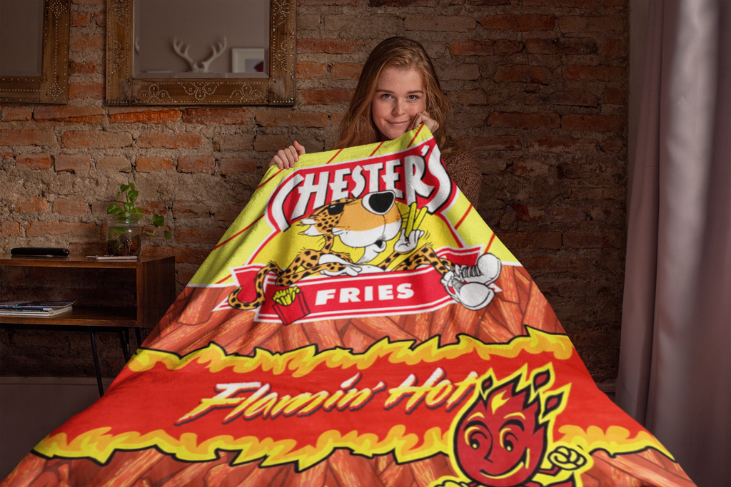 Hot Fries Themed Blanket Throw