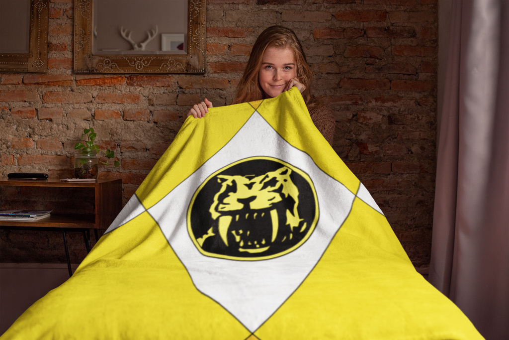Yellow Ranger Themed Velveteen Soft Blanket