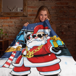 Cool Santa Clause Themed Velveteen Soft Blanket